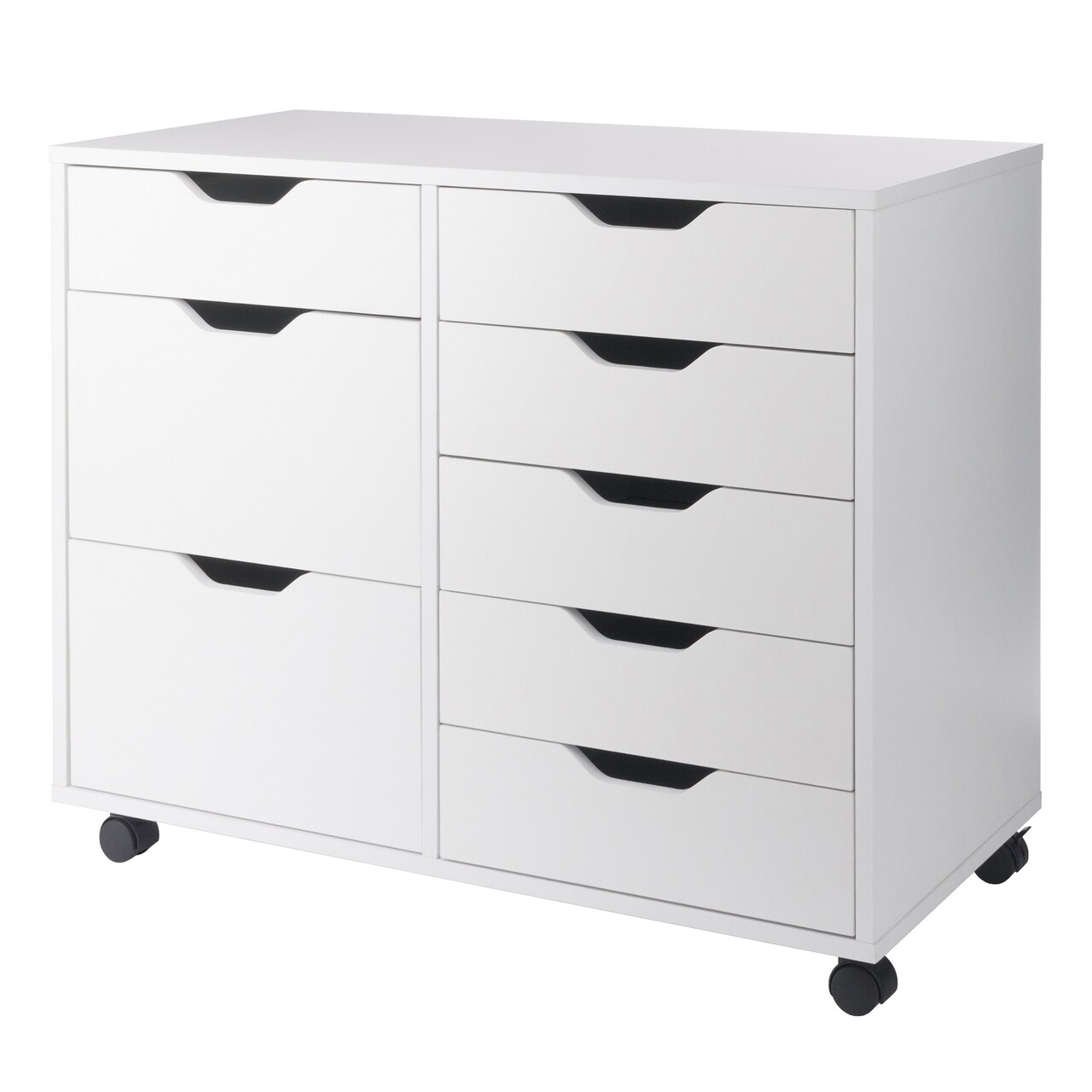 Contemporary Home Living Multi Storage Mobile Cabinet - 32.25" - White